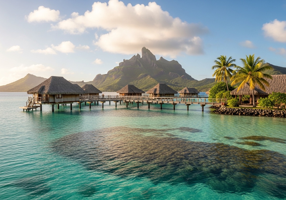 Illustrative island scene, French Polynesia